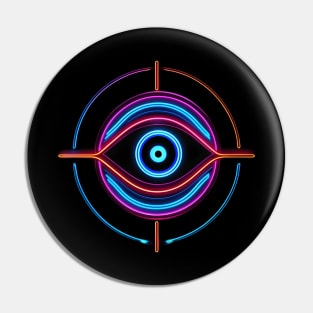 Glowing Neon Evil Eye Sign Pin