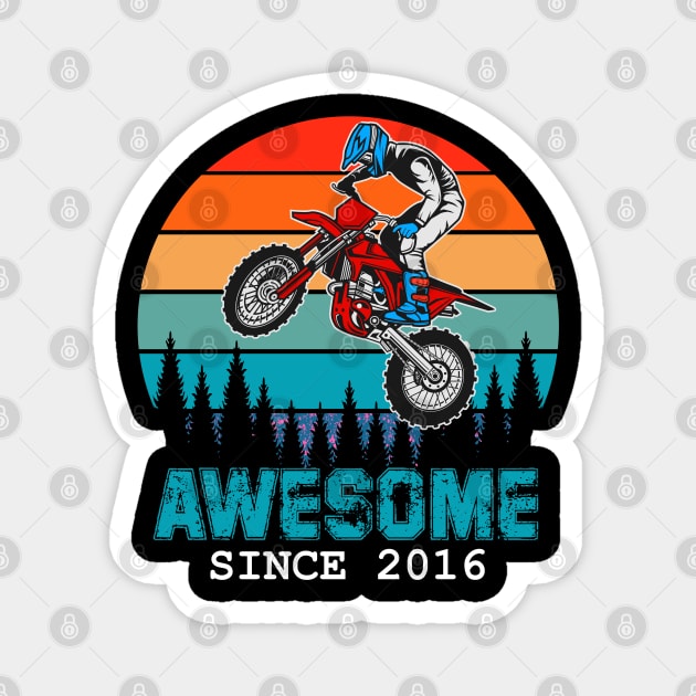 Awesome Since 2016 3rd Years Old dirt bike tee Magnet by hadlamcom