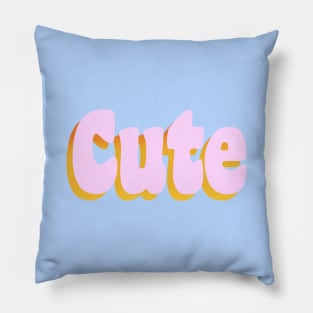 Cute Simple Text Design Pink Orange Yellow Pillow