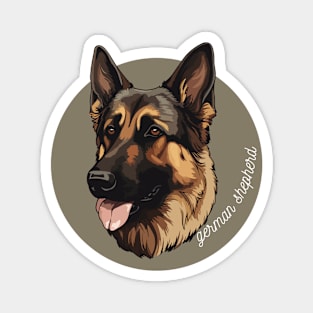 German Shepherd Dog Breed Cursive Graphic Magnet