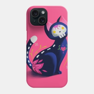 Dia de los muertos cat Phone Case