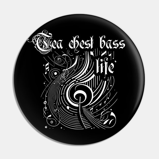 Wavy Music Tea chest bass Life Pin by walaodesigns