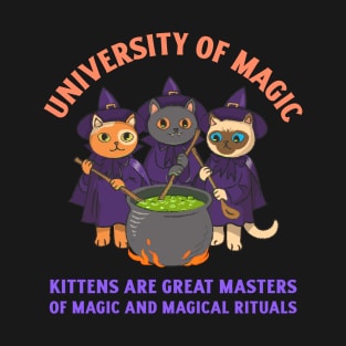 University of Magic / Kittens are great masters of magic / Halloween T-Shirt