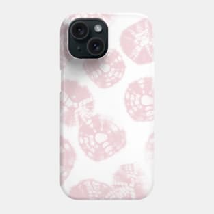 Shibori Kumo tie dye soft pink dots over white Phone Case