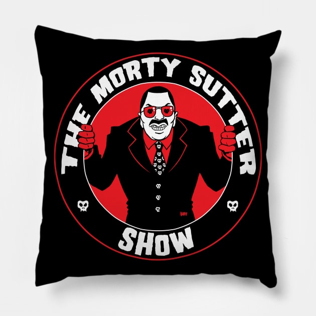 The Morty Sutter Show (Sinister Morty) Pillow by CemeteryTheater