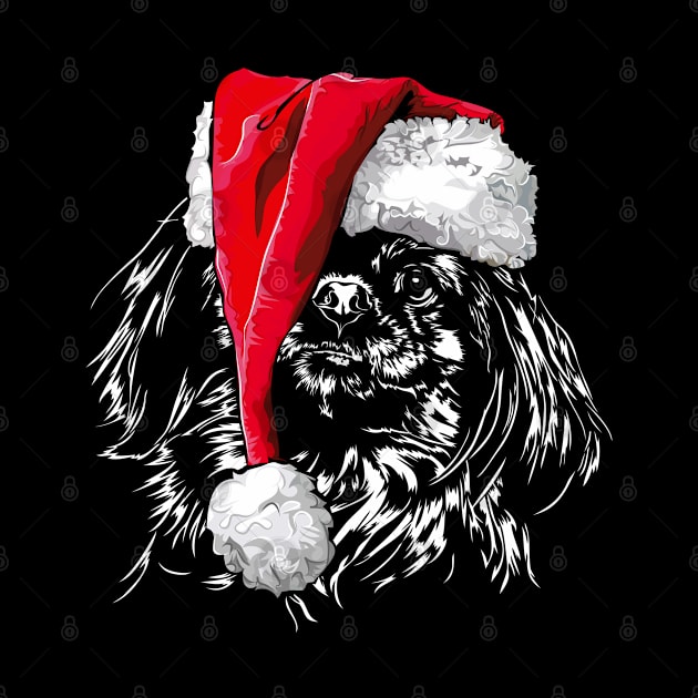 Funny Pekingese Santa Christmas dog mom by wilsigns