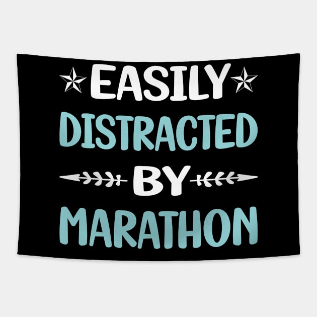 Funny Easily Distracted By Marathon Tapestry by Happy Life