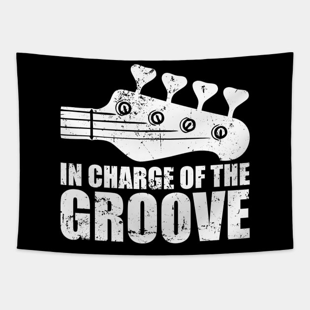 In Charge Of The Groove - Bass Player Gift Tapestry by The Sarah Gibs