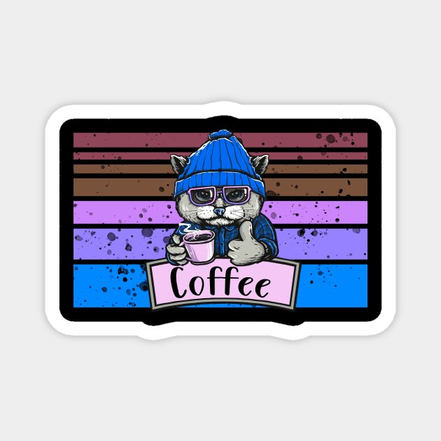 Coffee Cat Magnet by Imutobi