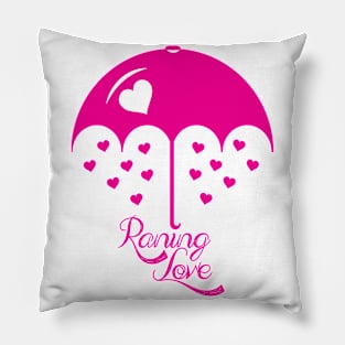 Raining Love Pink Pillow