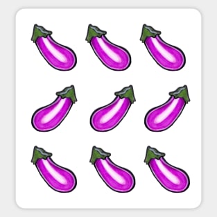 Peaches and eggplants Sticker for Sale by DesignDoubleP