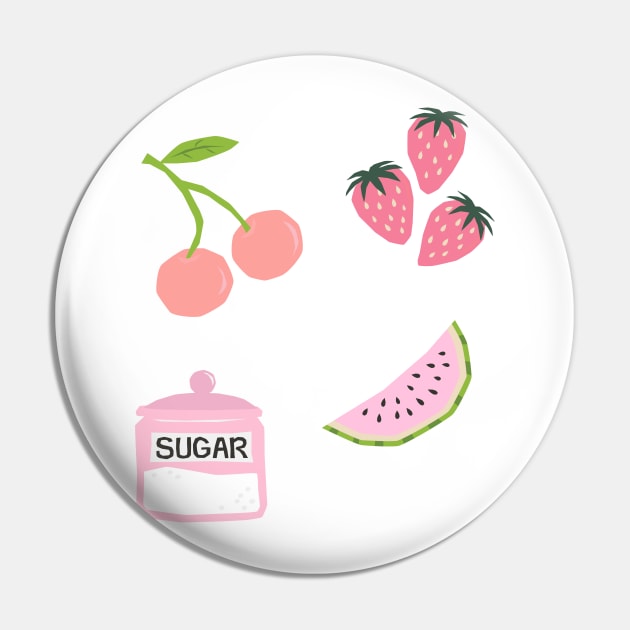 Y2k Coquette Berry Design Sticker Pack Pink Pin by madiwestdal