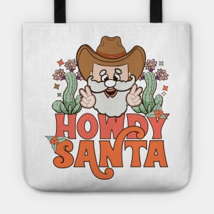 Howdy Santa Western Cowboy Santa Christmas Gift Tote