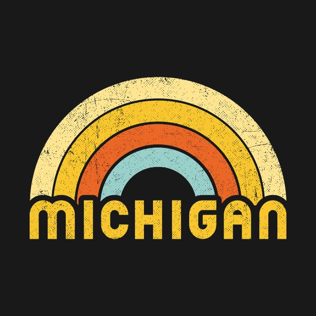 Retro Colorful Michigan Design by dk08