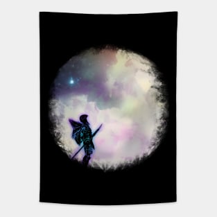 Warrior Staring At The Clouds Tapestry