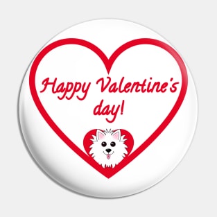 Happy Valentines Day Red Heart Pin