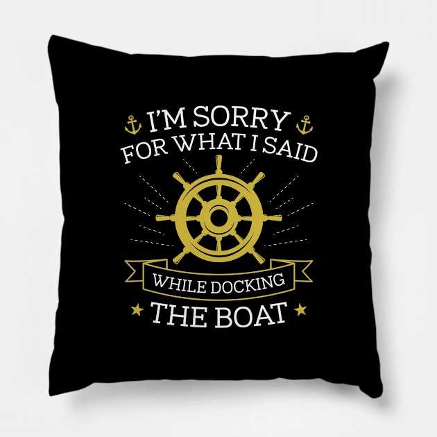 Docking The Boat Pillow by LuckyFoxDesigns