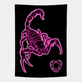 Pink scorpion and diamond heart Tapestry