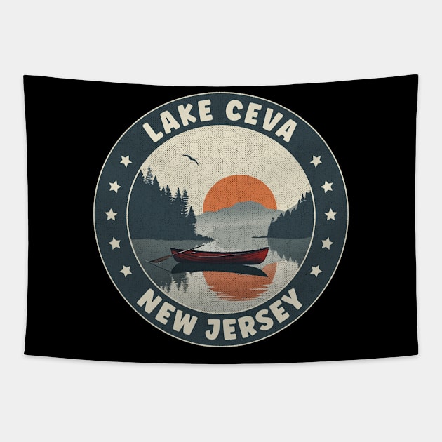 Lake Ceva New Jersey Sunset Tapestry by turtlestart