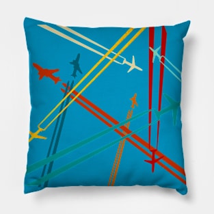 Vintage 70s Jet Planes Pillow