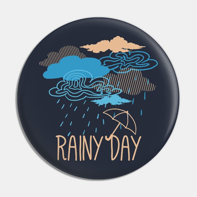 Blue Rainy Day Pin by FlinArt