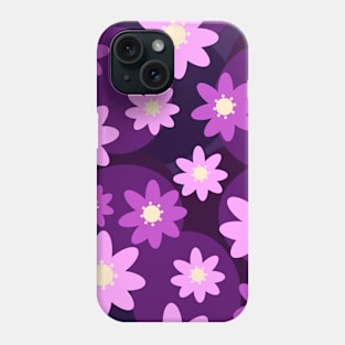 Abstract pink and violet flowers 3 D design Phone Case