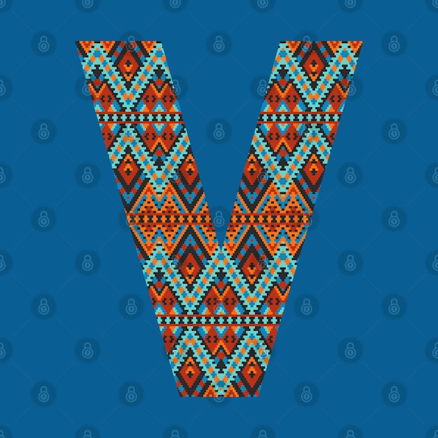 Letter V- boho design by RinaMosaics