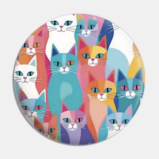 Abstract Cat Odyssey: A Journey Through Colors Pin