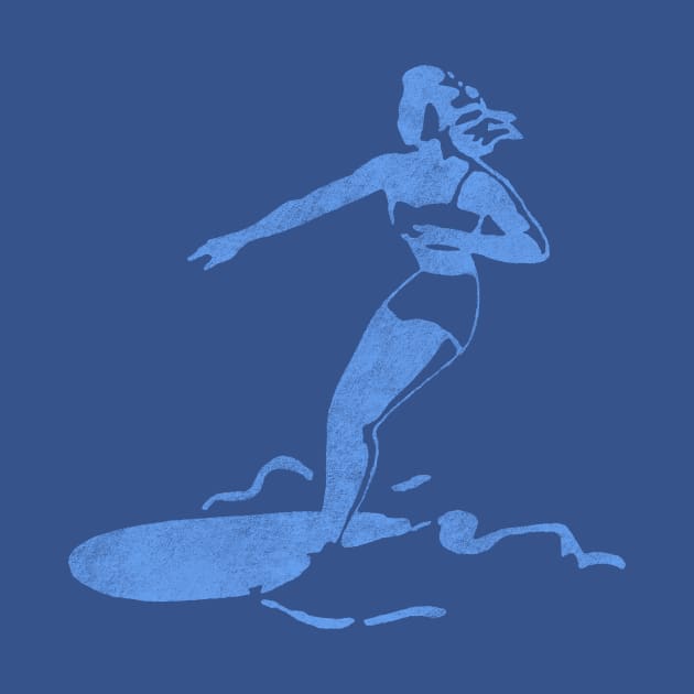 Retro Surfer Girl (Distressed Graphic Design) by vokoban