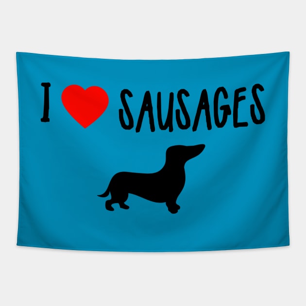 I Heart Sausages Tapestry by The Lemon Stationery & Gift Co