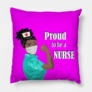 Proud to be a Nurse Black Nurse Student Gift Pillow