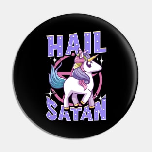 Cute & Funny Hail Satan Unicorn Satanic Metal Pun Pin