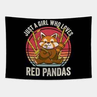 Just A Girl Who Loves Red Pandas Tapestry