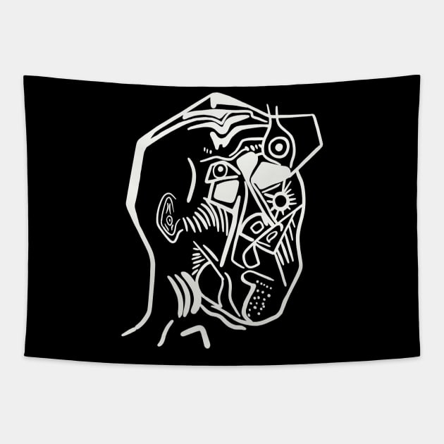 Abstract Portrait (Minimal) Tapestry by isstgeschichte