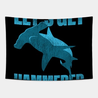 Funny Deep Sea Diving product - Faded Hammerhead Shark design Tapestry