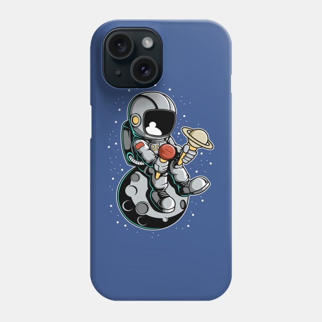 astronaut ice cream planet Phone Case by Mako Design 