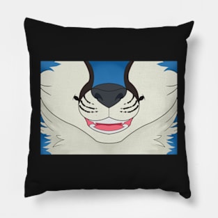 Blue Fox Face Pillow