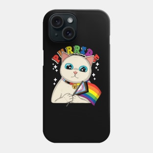 Purride Cat With Progress Pride Flag Phone Case