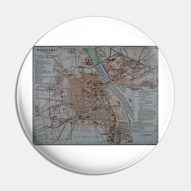 Vintage Map of Warsaw Poland (1914) Pin by Bravuramedia