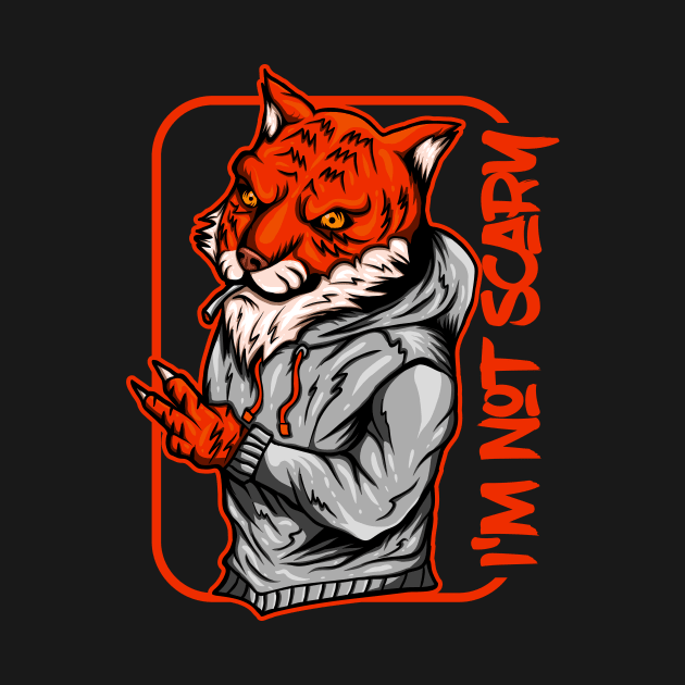 Tiger Swagger Wearing Hoodie and Cig (I'm not Scary) by Wear Your Story