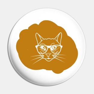 Cat in spectacles Pin