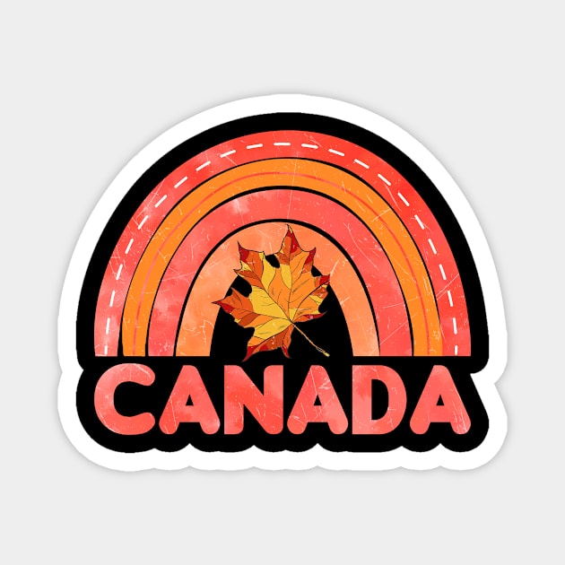 Canadian Flag Rainbow Maple Leaf Canada Magnet by Teeium