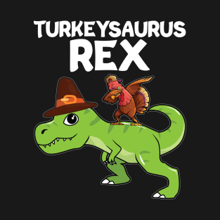 Turkeysaurus Rex Dabbing Turkey Crew Funny Turkey Lovers T-Shirt