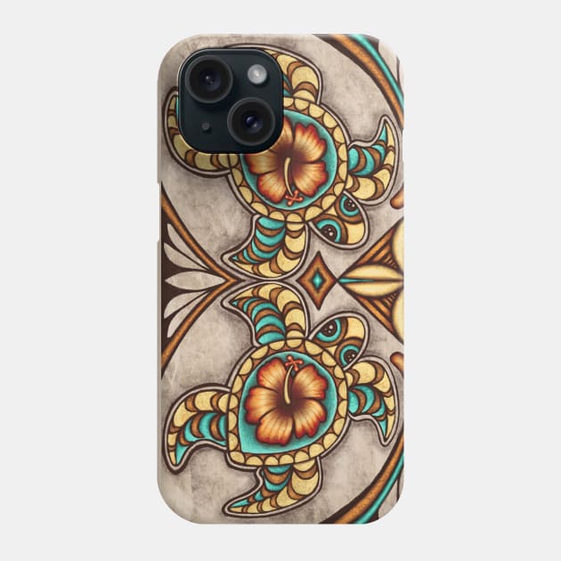 Tapa turtles - natural Phone Case by AprilAppleArt