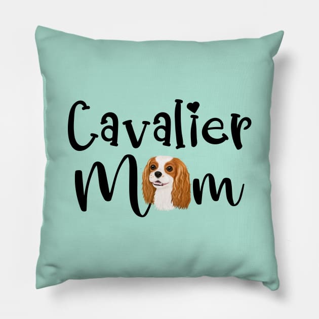 Blenheim Cavalier King Charles Spaniel Mom Pillow by Cavalier Gifts