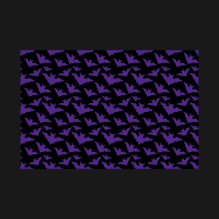 Halloween purple bats black cool spooky silhouette pattern T-Shirt