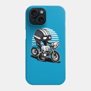Cafe Racer Helmet Rider - Crazy Cartoon Phone Case