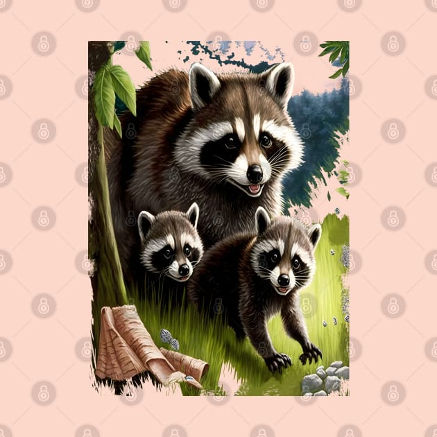 Racoon family by TrvlAstral