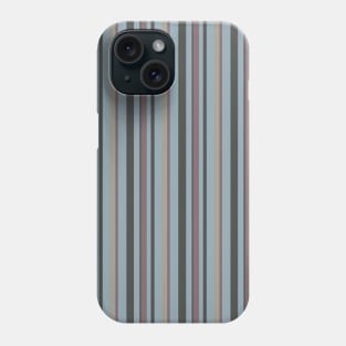 Thin Vertical Stripe Pattern in Blue and Brown Phone Case