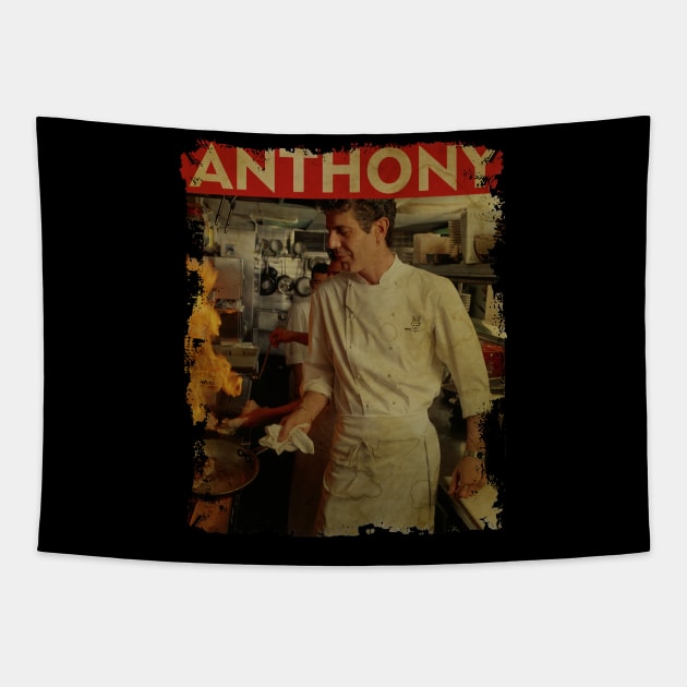 TEXTURE ART- Anthony Bourdain - RETRO STYLE Tapestry by ZiziVintage